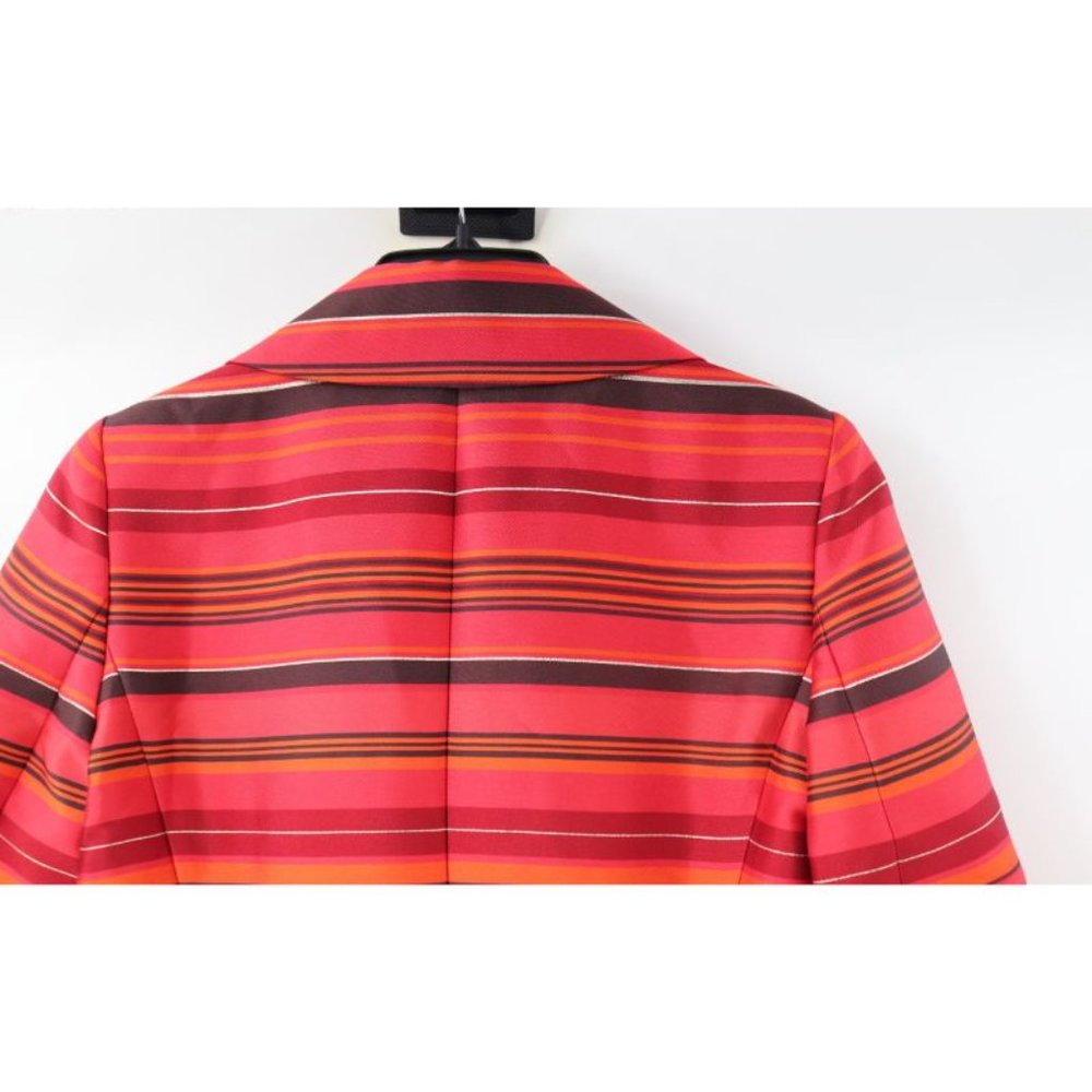 NWT St John coat women's 2 Sienna multi topper jacket jacquard metallic striped - Picture 10 of 16